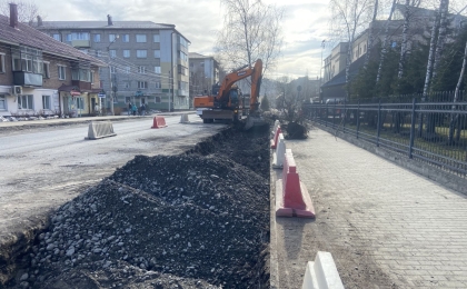 ​Работы по ремонту ул.Чорос-Гуркина в Горно-Алтайске возобновили после зимнего периода